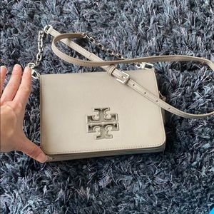 Tory Burch Cross neutral Gray Purse